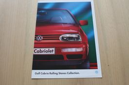 VW Golf Cabrio " Rolling Stones" Collection Prospekt 4/1995