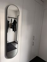 Eleganter Ovalspiegel Schwarz matt
