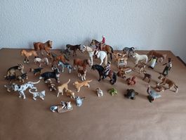 48 Schleich Tiere viele mit Jungtiere +Figuren. Gemäss Besch