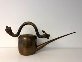 Chinesische Messing Giesskanne Drache Long, 20er - 60er