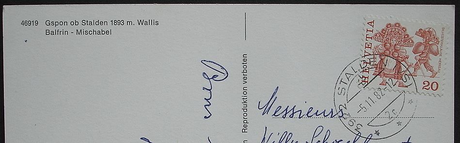 Cartoline postali: GSPON ob STALDEN – Usato da Jona venduto da philajona 1