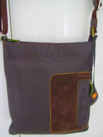 SAC EN BANDOULIERE MYWALLT CUIR MARRON