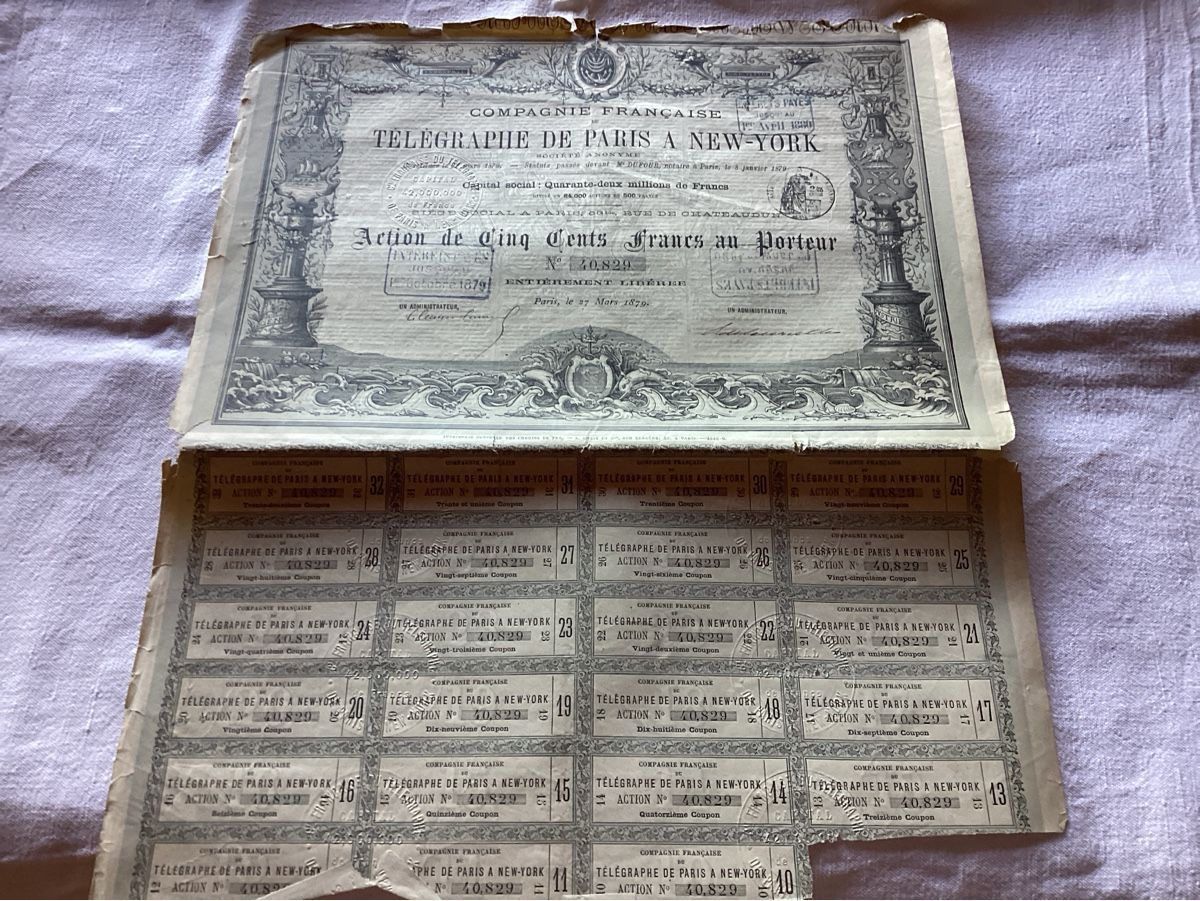 Documenti: Action télégraphe 1879 – Usato da Luc (Ayent) venduto da Rebouille 1