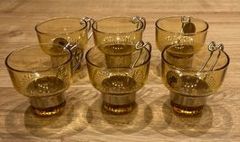 6 Vintage Kaffeegläser bernsteinfarben