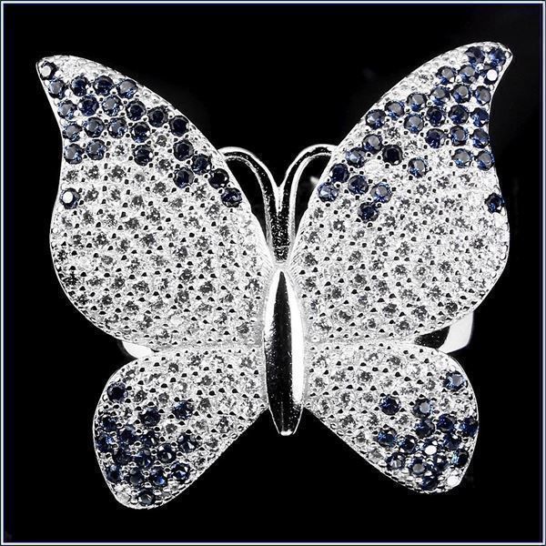 Anelli: ♛ Schmetterling Zirconia 925 Silberring – Nuovo e nell'imballaggio originale da Oberglatt ZH venduto da Hot-Spot 1
