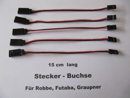Modellbau, Servoverlängerungskabel Stecker-Buchse  5 x 15 cm