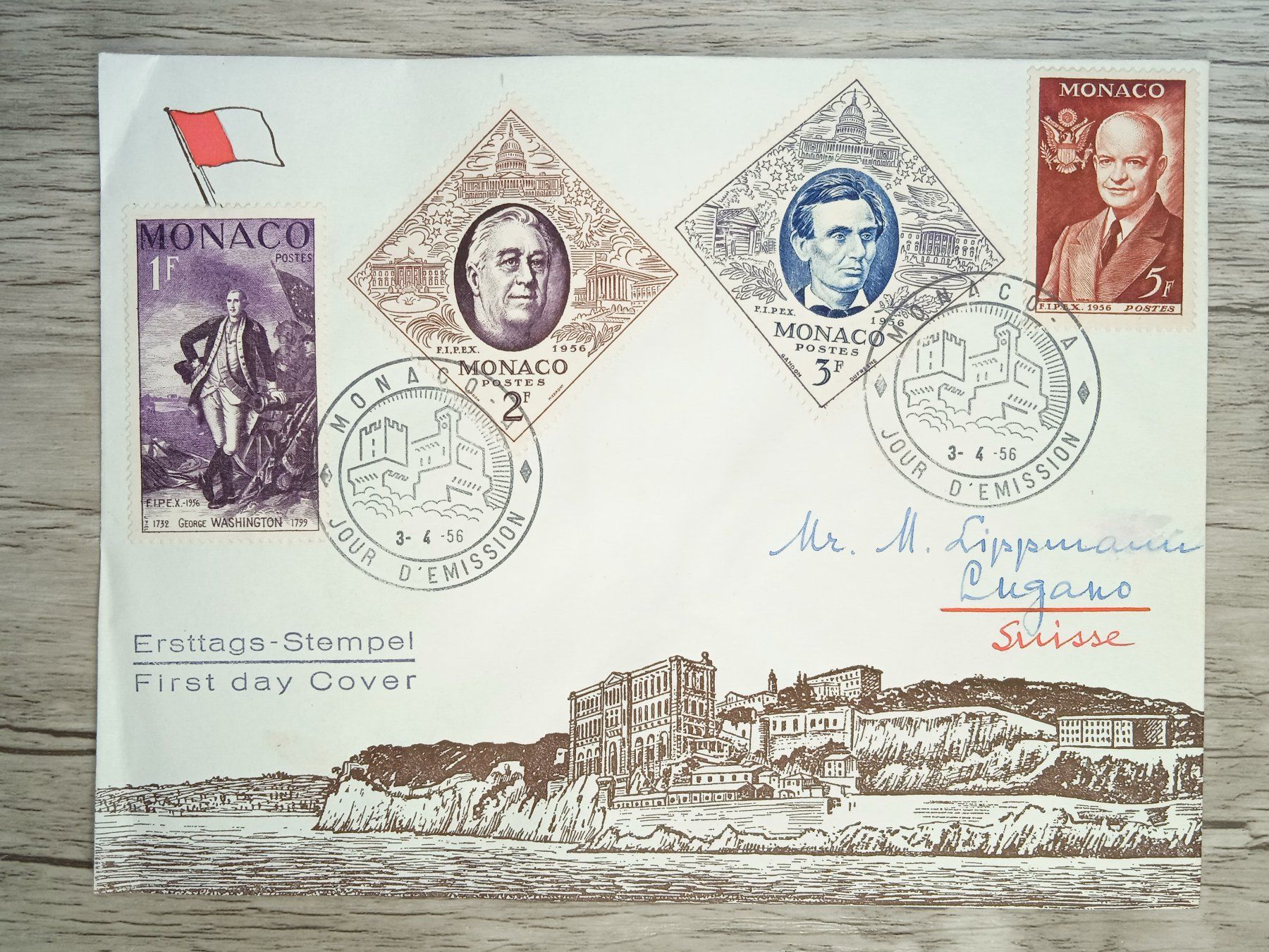 Tutti i francobolli: TR80 Enveloppe + Timbre Monaco 1956 – Usato da Cousset venduto da Patrick_Collections