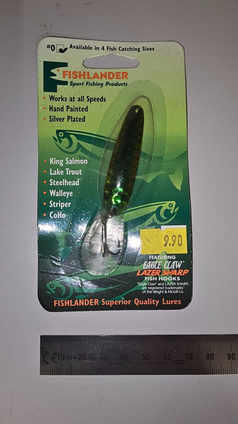 Esche: Fishlander Monkey Puke Silver #0 Tiefsee UL Spoon – Usato da Abtwil SG venduto da Fischerei_Artikel