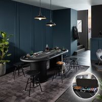 LED Pokertisch CASINO inkl. Pokerkoffer - Für 9 Personen