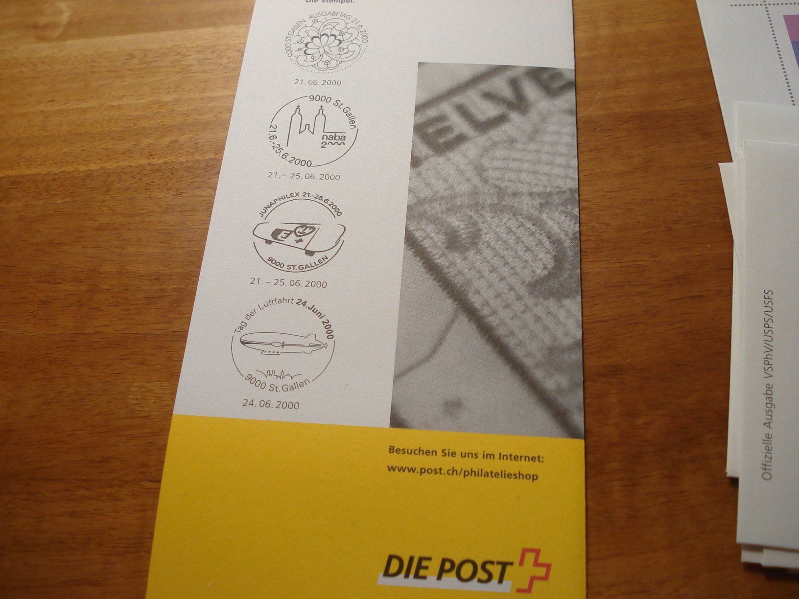 Alle Briefmarken: Set NABA 2000 St. Gallen, 8 Belege mit Einkaufshilfe – Gebraucht aus Niederwil AG von morostahu 5