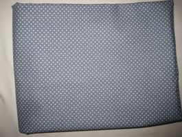 Baumwollstoff jeansblau mit weissen Tüpfli