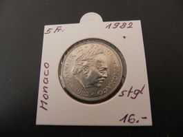 Monaco 5 Francs 1982