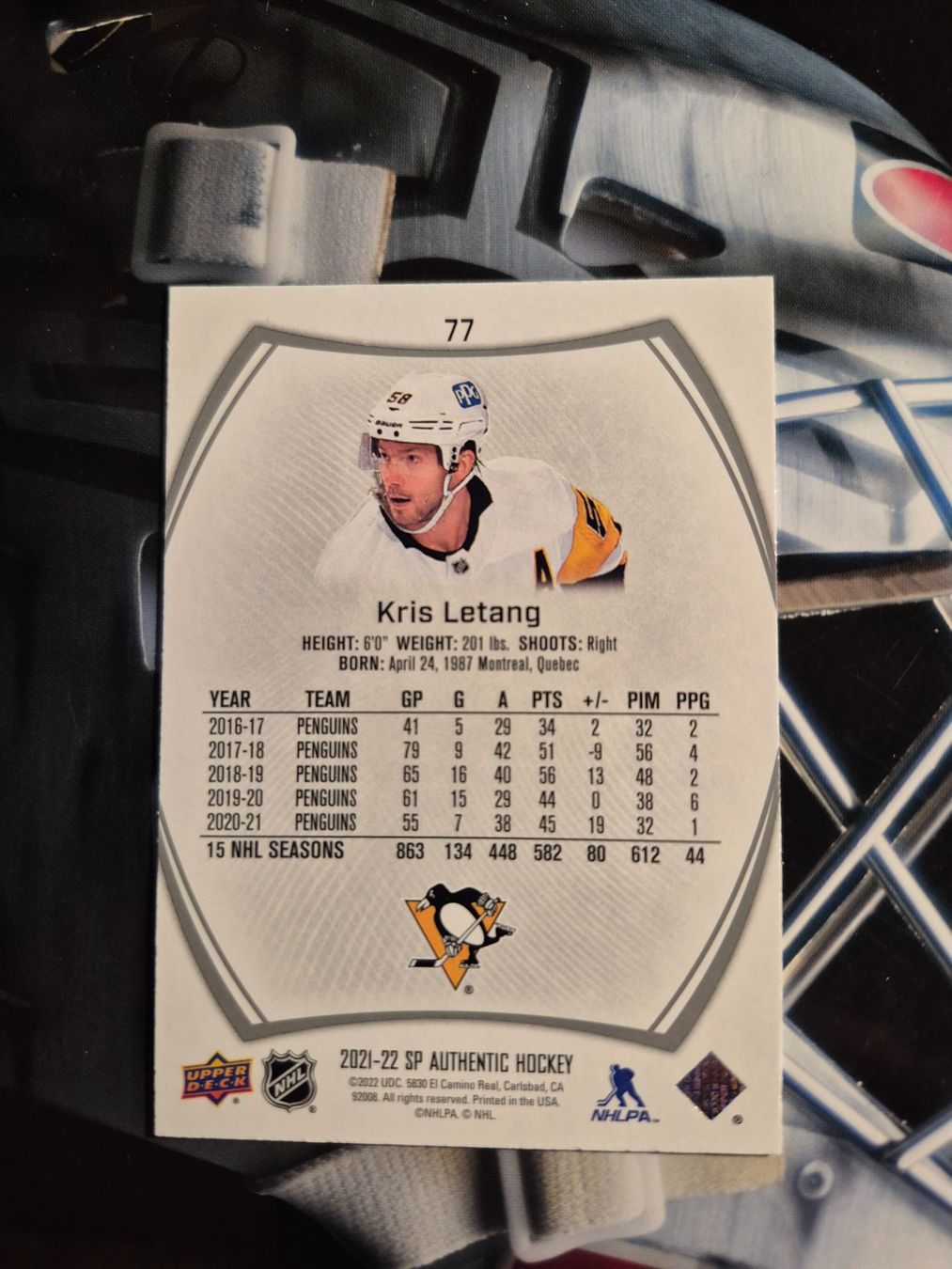 NHL Carte collezionabili: NHL Kris Letang Pittsburgh Penguins – Usato da Treiten venduto da Sauber73 1