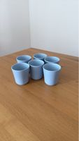 6 Becher hellblau Keramik sehr guter Zustand