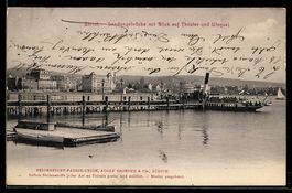 Zürich, Landungsbrücke mit Blick auf T