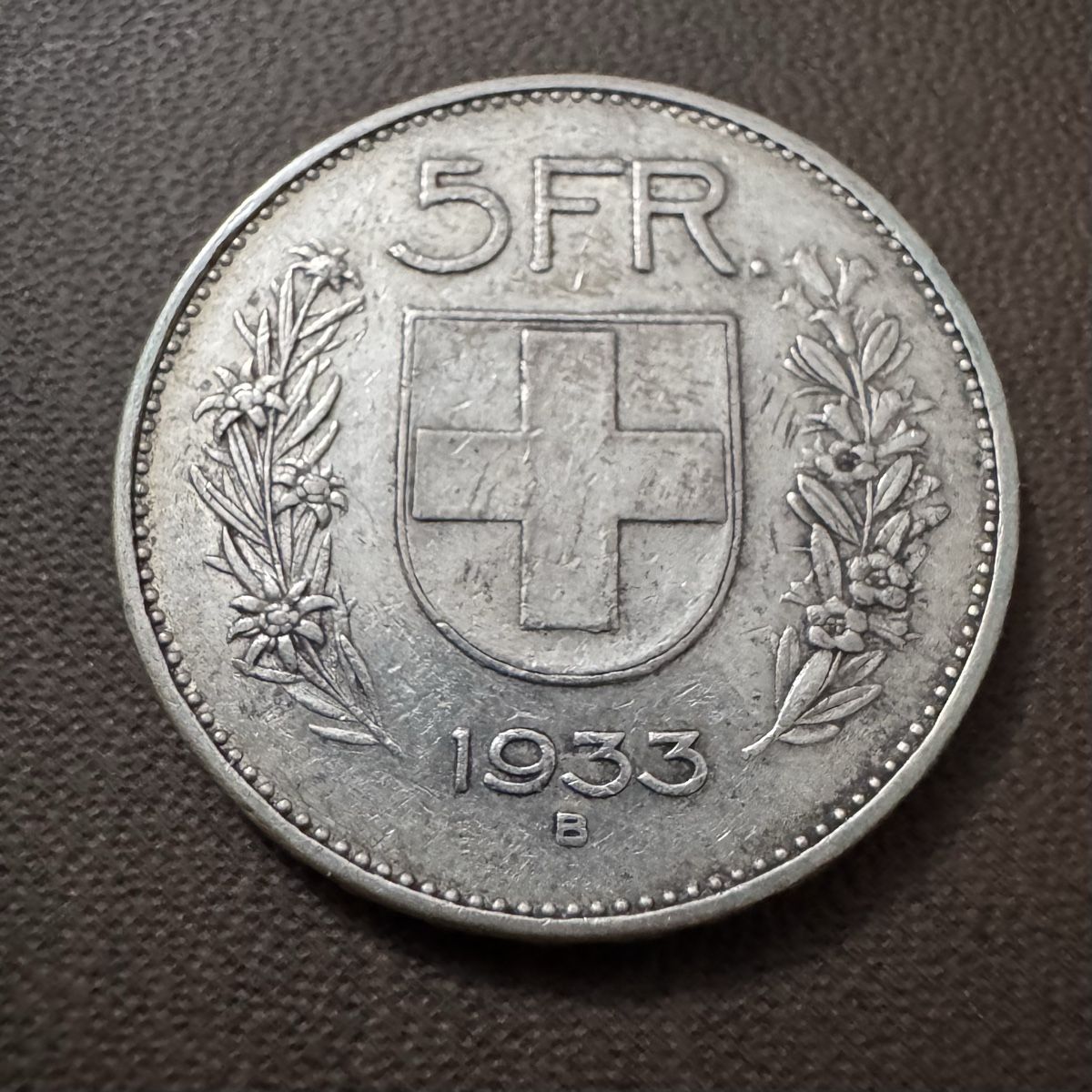 Toutes les monnaies: Pièce de 5 francs de 1933 – D'occasion à La Chaux-de-Fonds par bus_c6cn