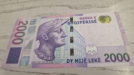 2000 Lekë Albanien Banknote neu 