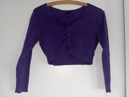 Kurze Strickjacke lila H&M  
