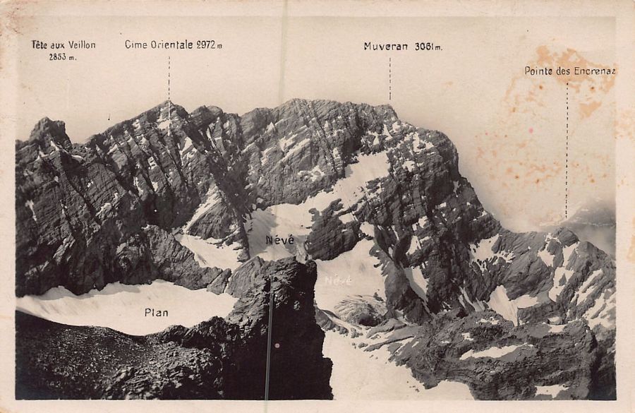 Cartoline postali: ALPIN: Muveran, vers 1935 – Usato da Frauenfeld venduto da POML