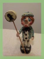 Keramik Figur Basler Waggis mit Schild Dekoration