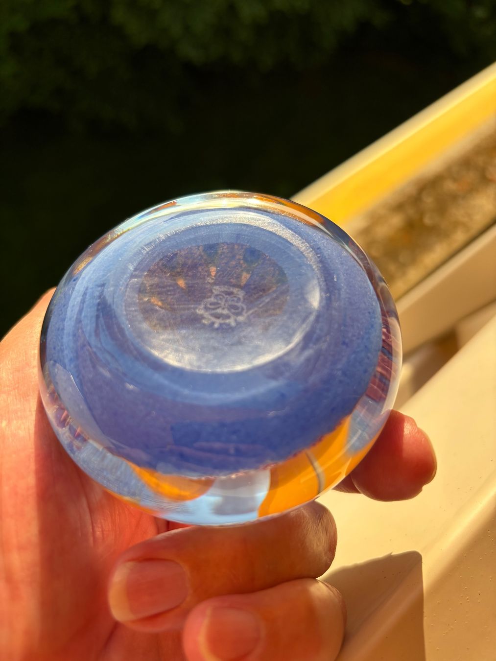 Bicchieri: Alter Briefbeschwerer gestempelt farfalla München Glas – Usato da rotkreuz venduto da baudisch 7