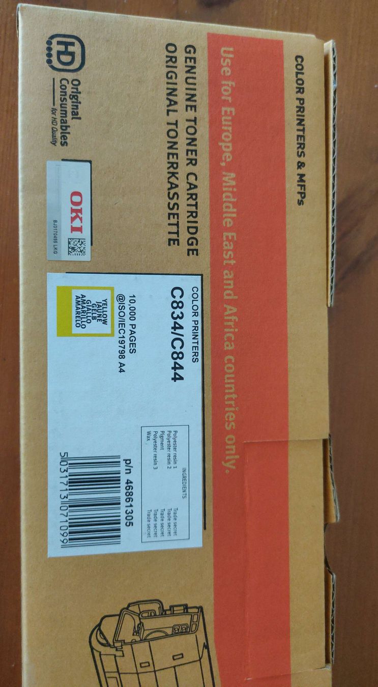 Oki Cartouches & Toner: OKI C834/C844 Original Yellow Toner Patrone – Neuf (Voir description) à Aarau Rohr par Rocky1976