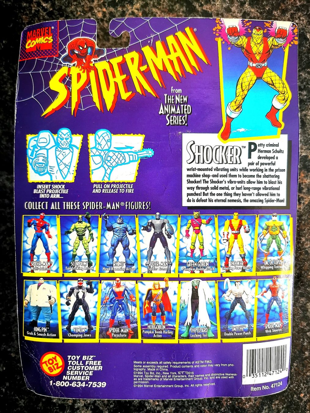 Marvel Statuette: Shocker 1994 Nostalgie Action Figur Spiderman Marvel Comics – Nuovo e nell'imballaggio originale da Rorschach venduto da Actionvintage789 1