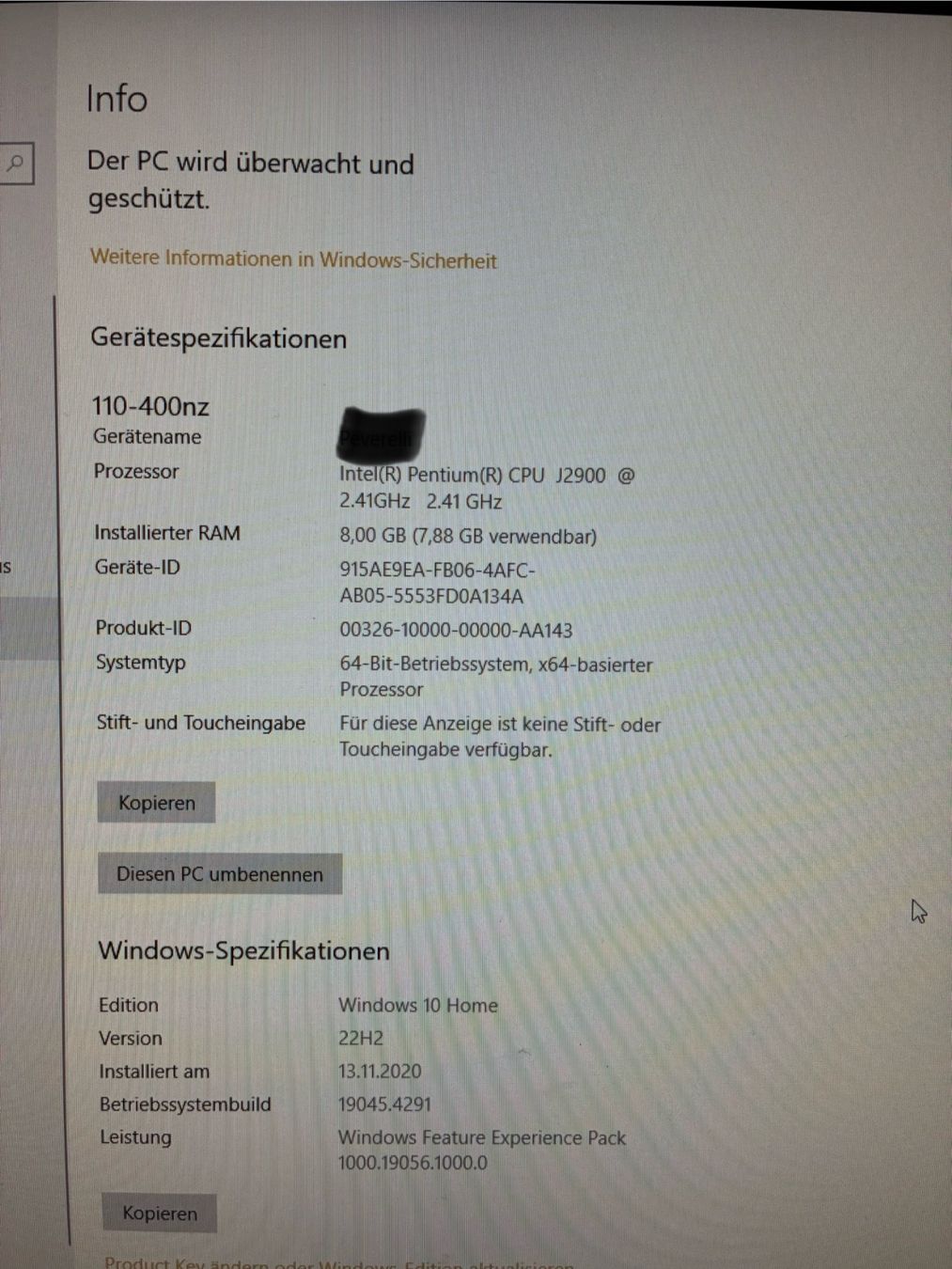 PCs: HP 110-400nz Desktop PC - Windows 10 – Gebraucht aus Zweisimmen von Pevae 6