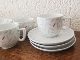 Service 3 tasses Arzberg Germany motif géométrique 80's