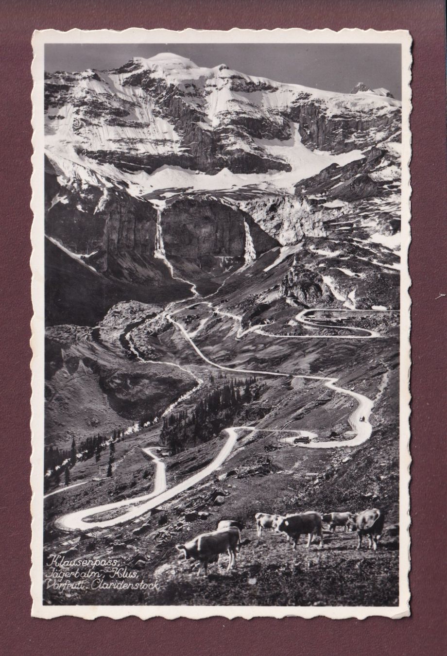 Cartoline postali: KLAUSENPASS - Jägerbalm - Kühe - 1948 – Usato da Pully venduto da nicecards