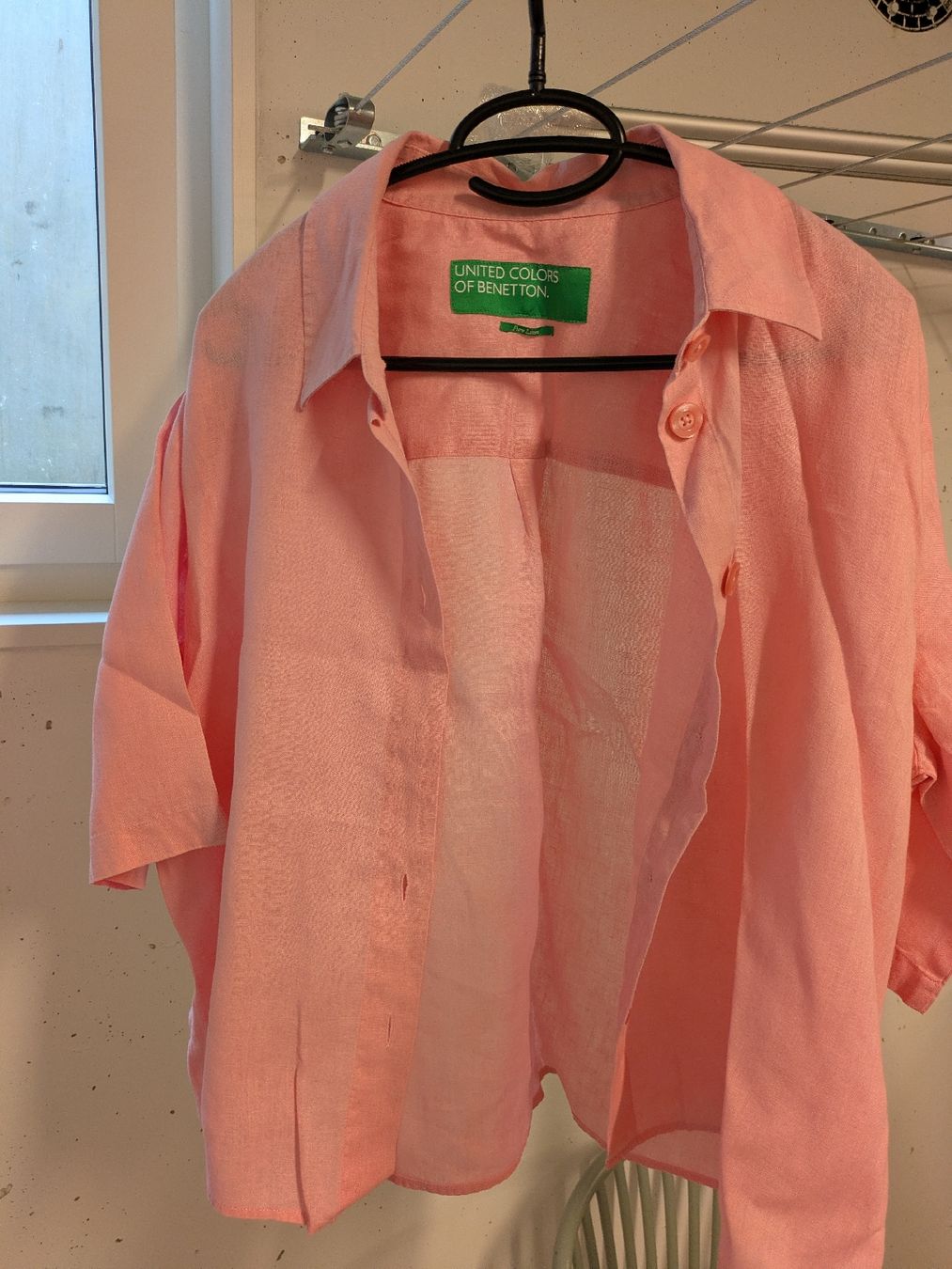Benetton Camicette: Benetton Leinen Hemd, Gr. XL, Rosa – Usato da Ins venduto da Jacy1 1