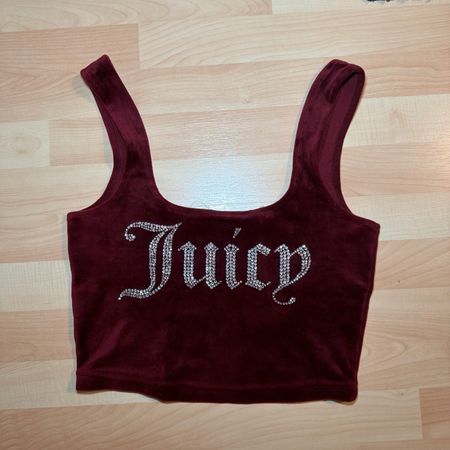 Juicy Couture Velour Diamanté Crop Top - Size M - New!
