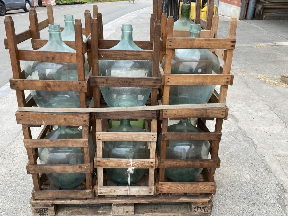 Glasballon Flasche, T/S Flasche mit Holzverschalung Kaufen auf Ricardo