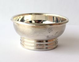 Vintage Becher Schale Christofle versilbert gerillter Fuss