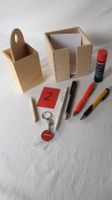 Zettelbox Holz natur & Stifte Halter & Zubehör, Nr. 2
