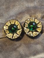 Antike Art Déco Glas Ohrclips 1930er