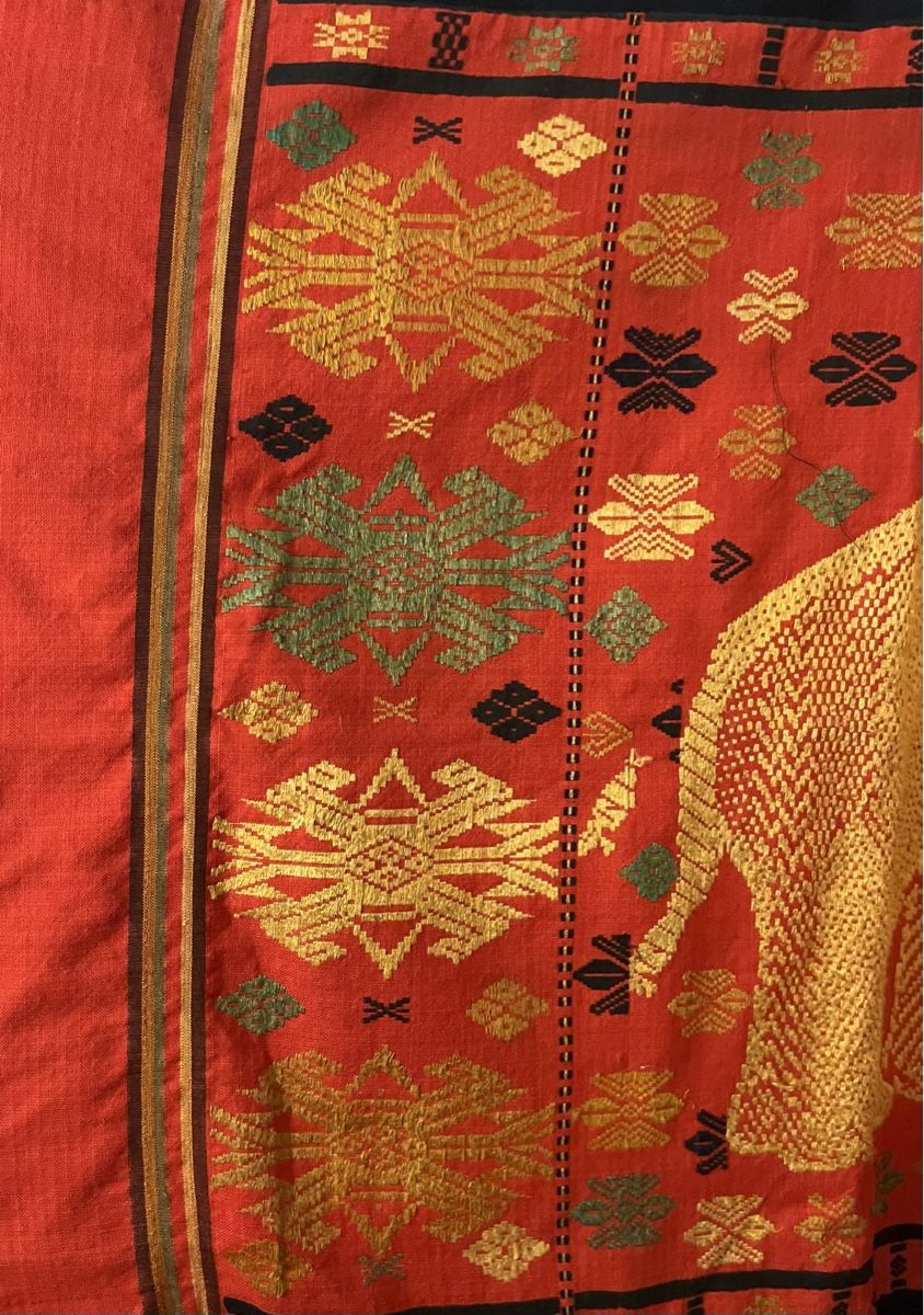 Stoffe: Longue tenture éléphant, Thailabde/Laos tissée brodée main, – Gebraucht aus Genève von DELIRBEADS 5