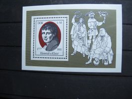 DDR 1977 H. Von Kleist Block 51 **