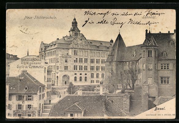 Ansichtskarten: Basel, Neue Töchterschule und Lohnhof – Gebraucht aus Berlin von bartko-reher