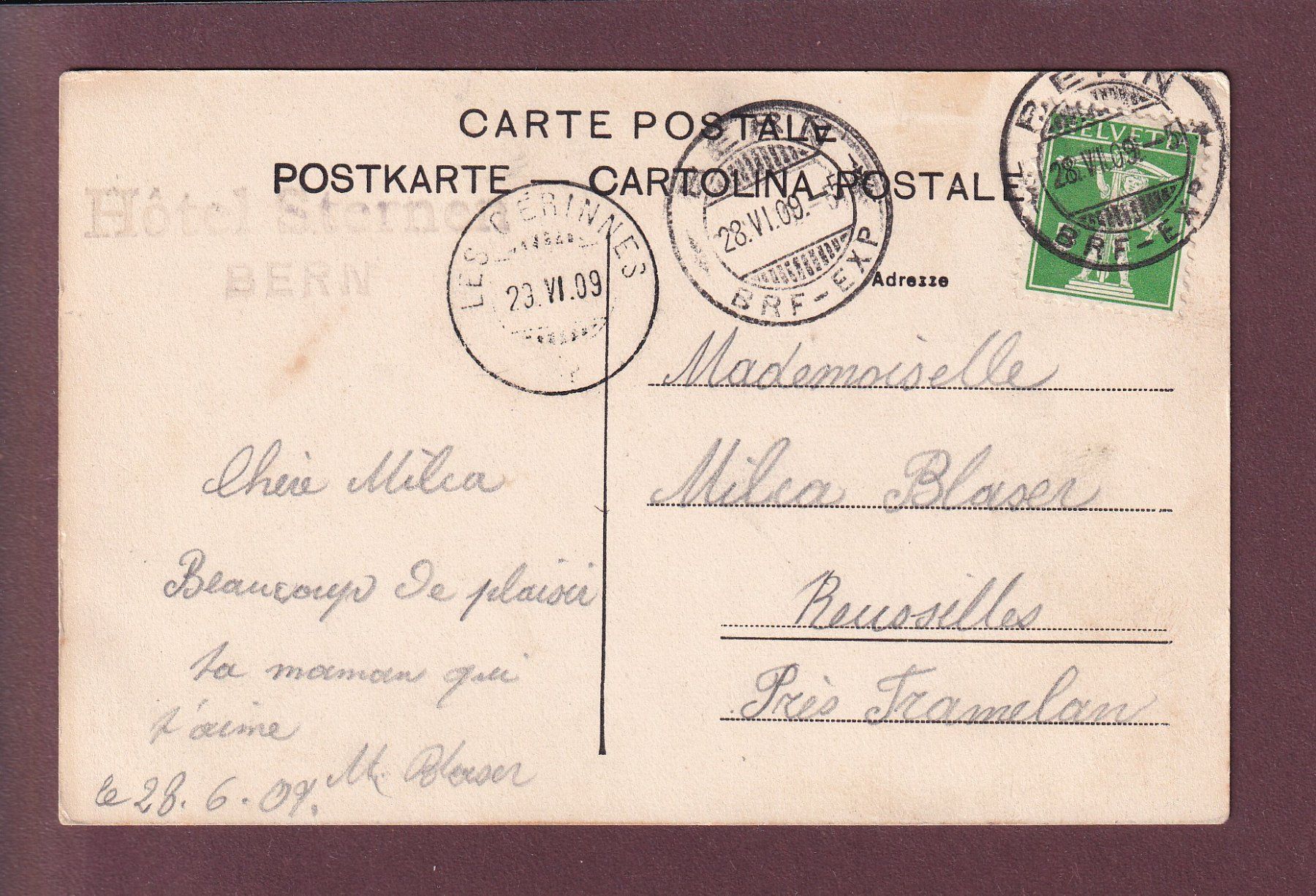 Cartoline postali: BERN - Bärengraben - 1909 – Usato da Pully venduto da nicecards 1