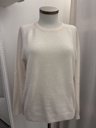 Damen Pullover weiss Rundhals Langarm guter Zustand