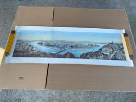 alter Druck von Panorama of Basle from S.‘ Martin’s towr