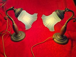 2 x Lampe ancienne style Art Nouveau – tulipe