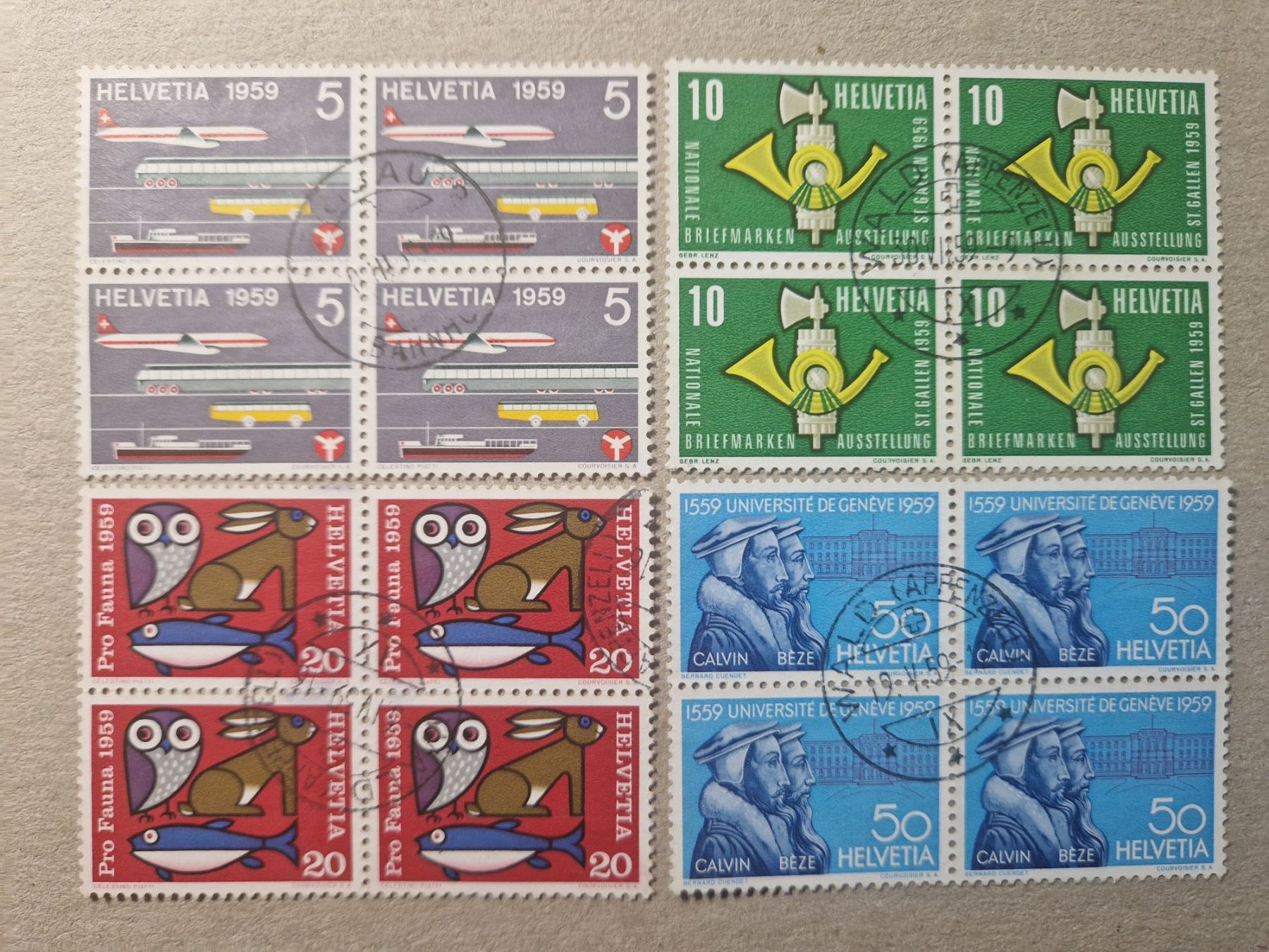 Tutti i francobolli: N° 343 - 346    4 block gestempelt – Usato da Bouveret venduto da hckoala