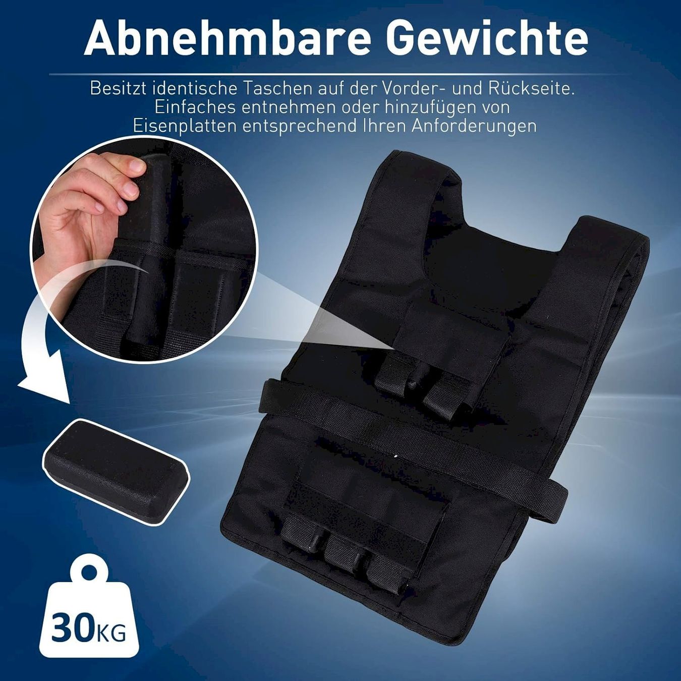 Panche per pesi: Verstellbare Gewichtsweste 30kg 36x52cm – Nuovo e nell'imballaggio originale da Bottighofen venduto da zaap 5