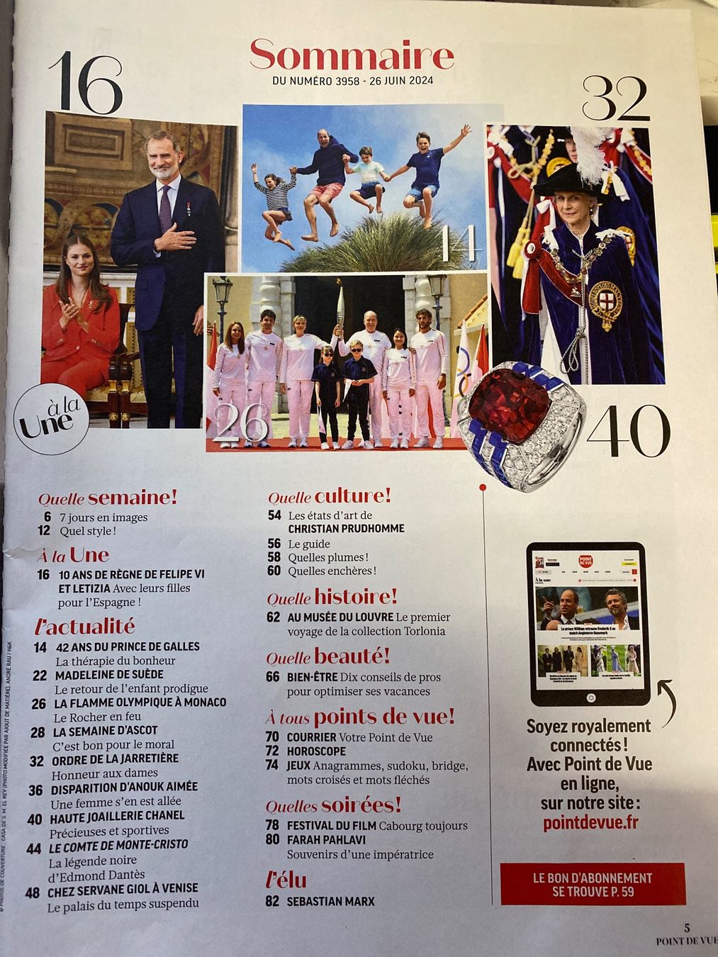 Riviste & Magazine: Point de Vue - Felipe & Letizia - 2024 – Usato da Le Brassus venduto da cinema13 1