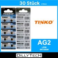 Tinko AG2/LR59/SR726SW Knopfzellenbatterie - 30 Stk.
