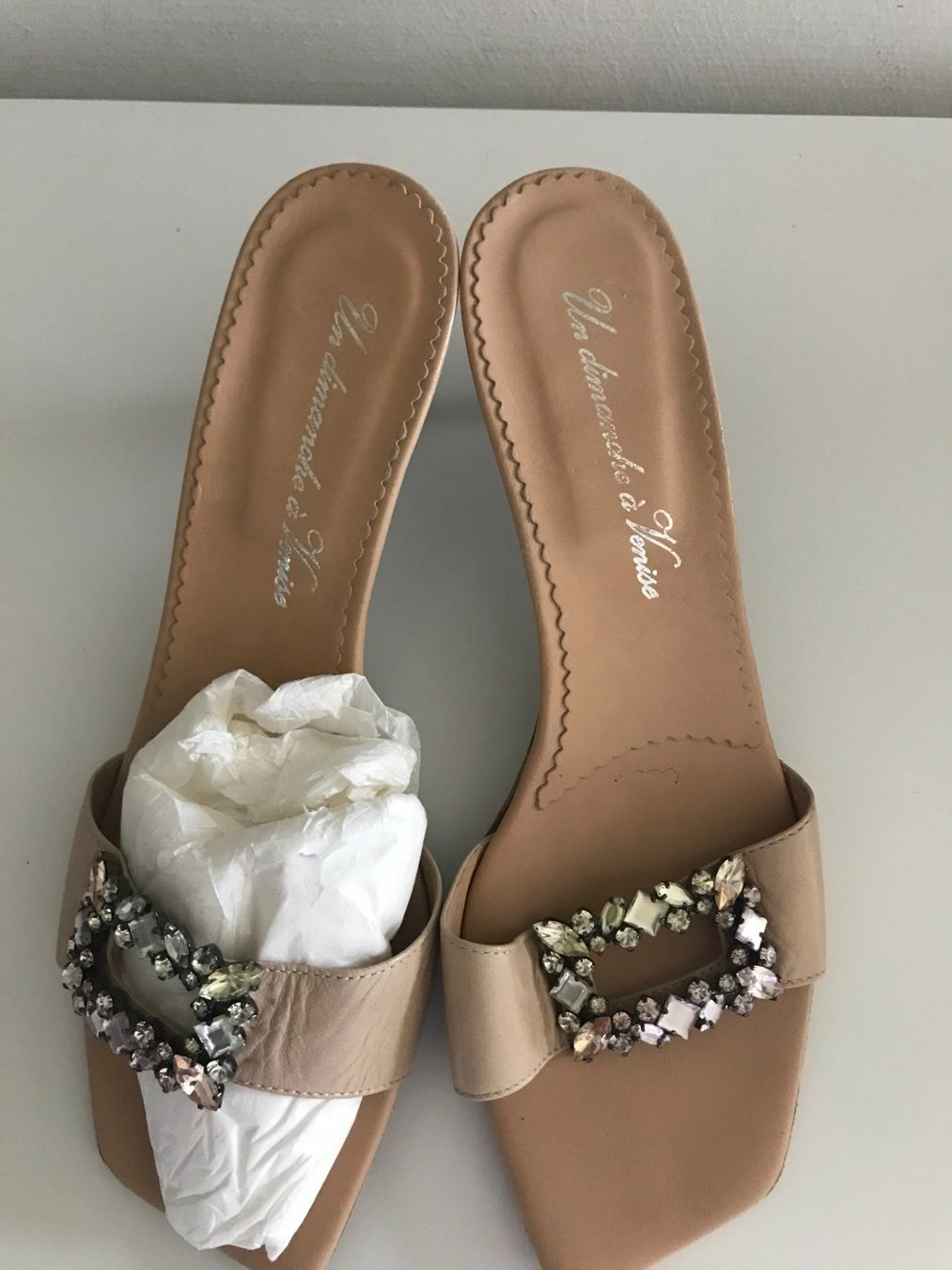 Damenschuhe: Sandales mules cuir, boucle strass T39 – Neu (gemäss Beschreibung) aus nyon von Lbabi 6