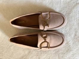 Geox Loafer Wildleder rosa mit Spange guter Zustand