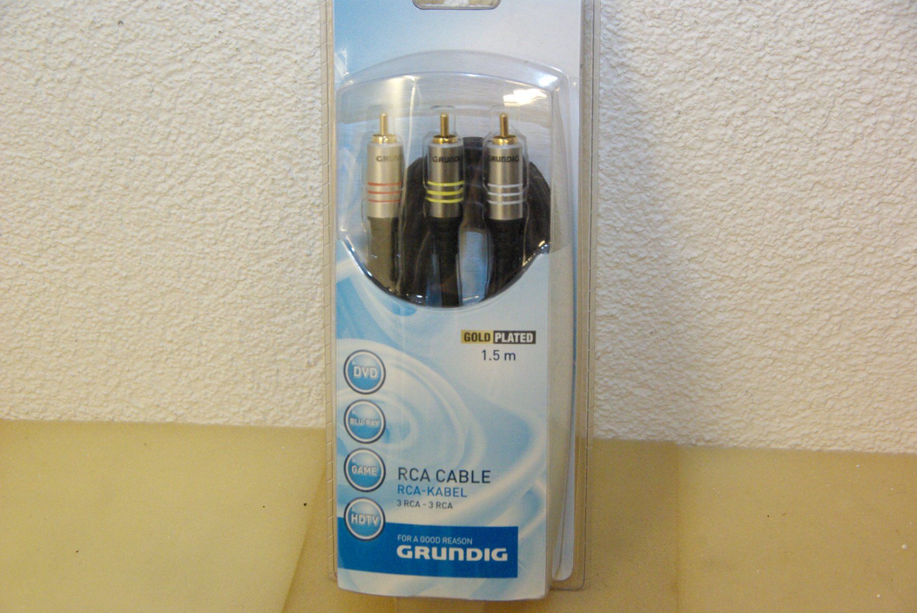 Grundig Cavi: Grundig RCA Kabel 1.5m in OVP – Nuovo e nell'imballaggio originale da Herisau venduto da Cevianer1844